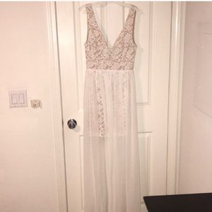 Lulus Ivory Dress with Lace Details